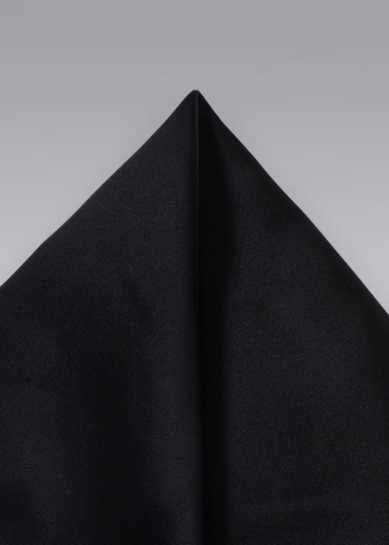 Einstecktuch aus Satin in tiefem Schwarz