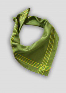 Damentuch edelgrün Rand gestreift
