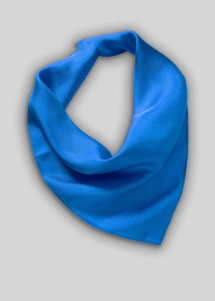 Damenhalstuch Seide azurblau unifarben
