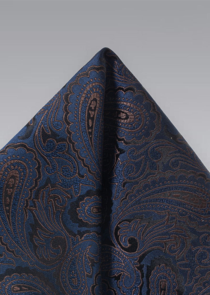 Einstecktuch mit  Paisleymotiv (nachtblau)