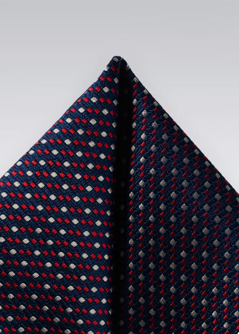 Cavalieri Einstecktuch – Navy mit rotem