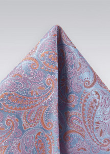 Seiden-Einstecktuch mit Paisley-Muster in Rosa