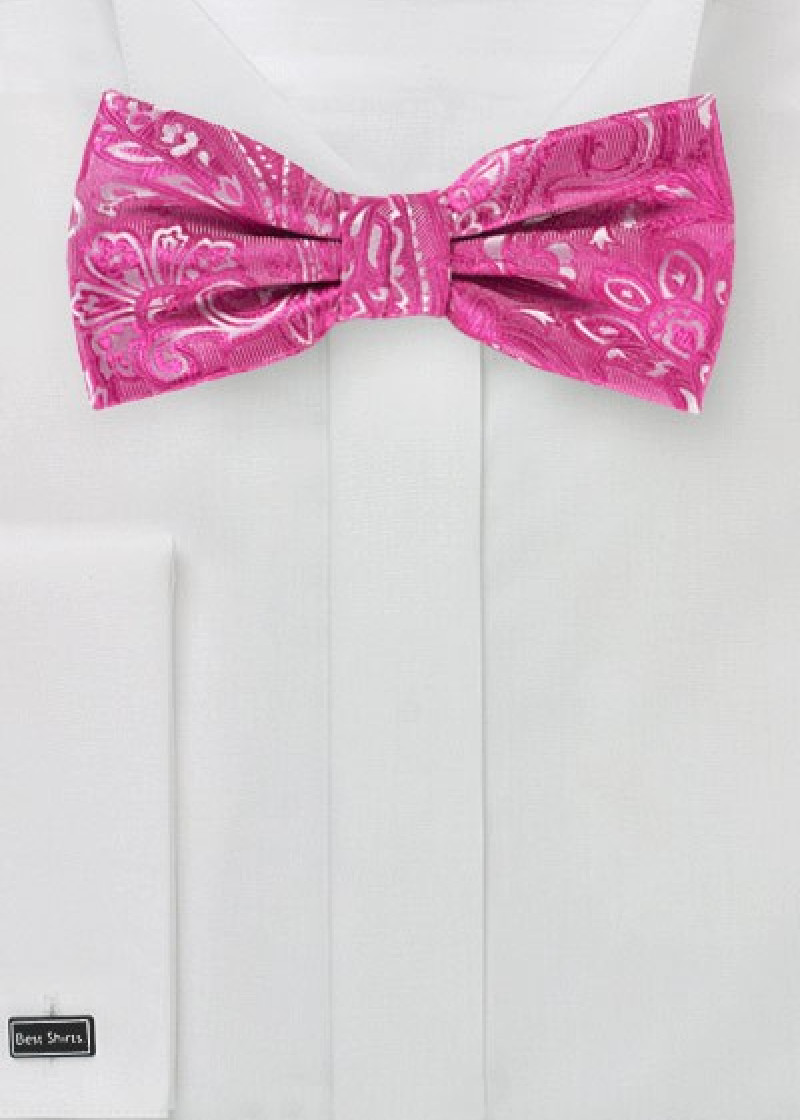 Fliege mit Paisleymuster magenta