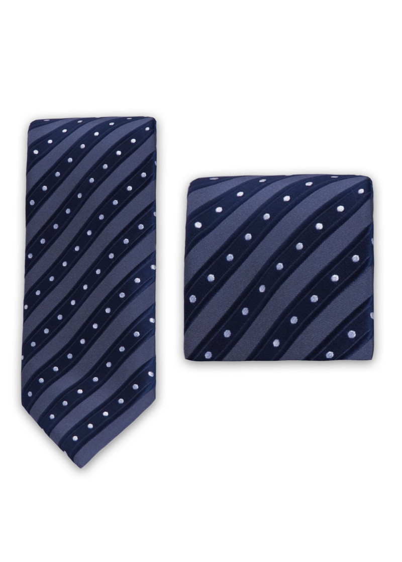 Krawatte-Set mit Streifen Punkte (navy)