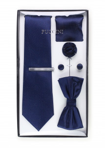 Geschenkbox tupfengemustert navyblau mit