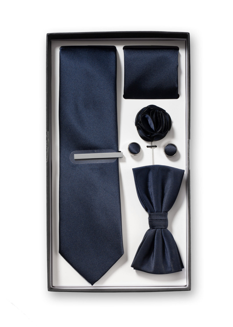 Geschenkbox dunkelblau mit Krawatte,