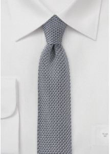 Seiden-Krawatte gestrickt silbergrau