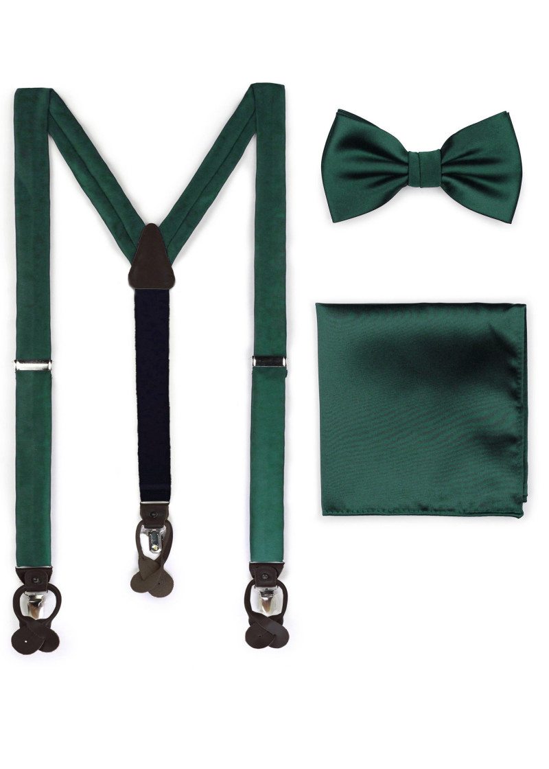 Geschenkset Hosenträger, Herrenschleife, Ziertuch