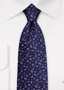 filigranes Paisley-Muster dunkelblaue Krawatte