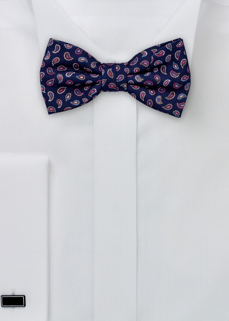 Fliege Paisley-Muster dunkelblau
