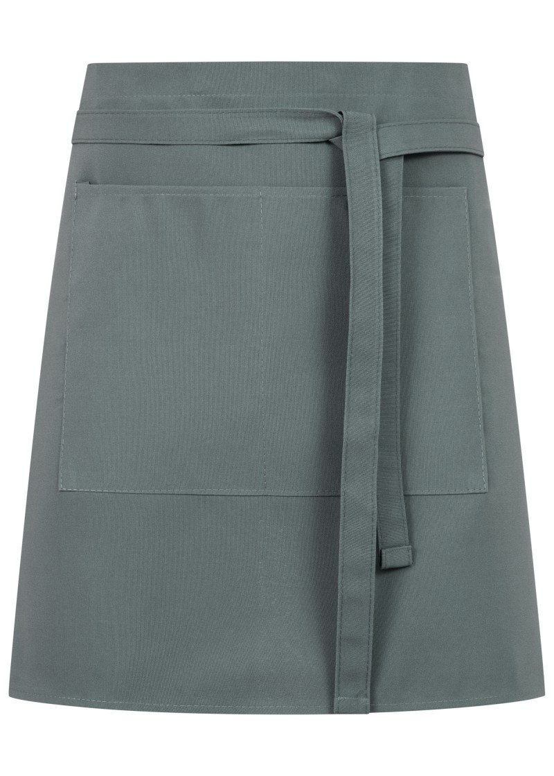 Kurze Schürze in grau (mit Taschen)