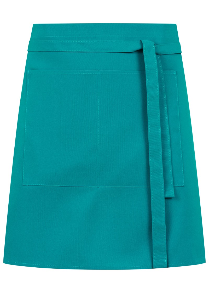 Kurze Schürze in petrol (mit Taschen)