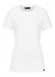 Damenshirt mit Stretch in weiß (rundhals)