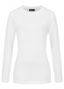 Damenshirt mit Stretch in weiß (langarm)