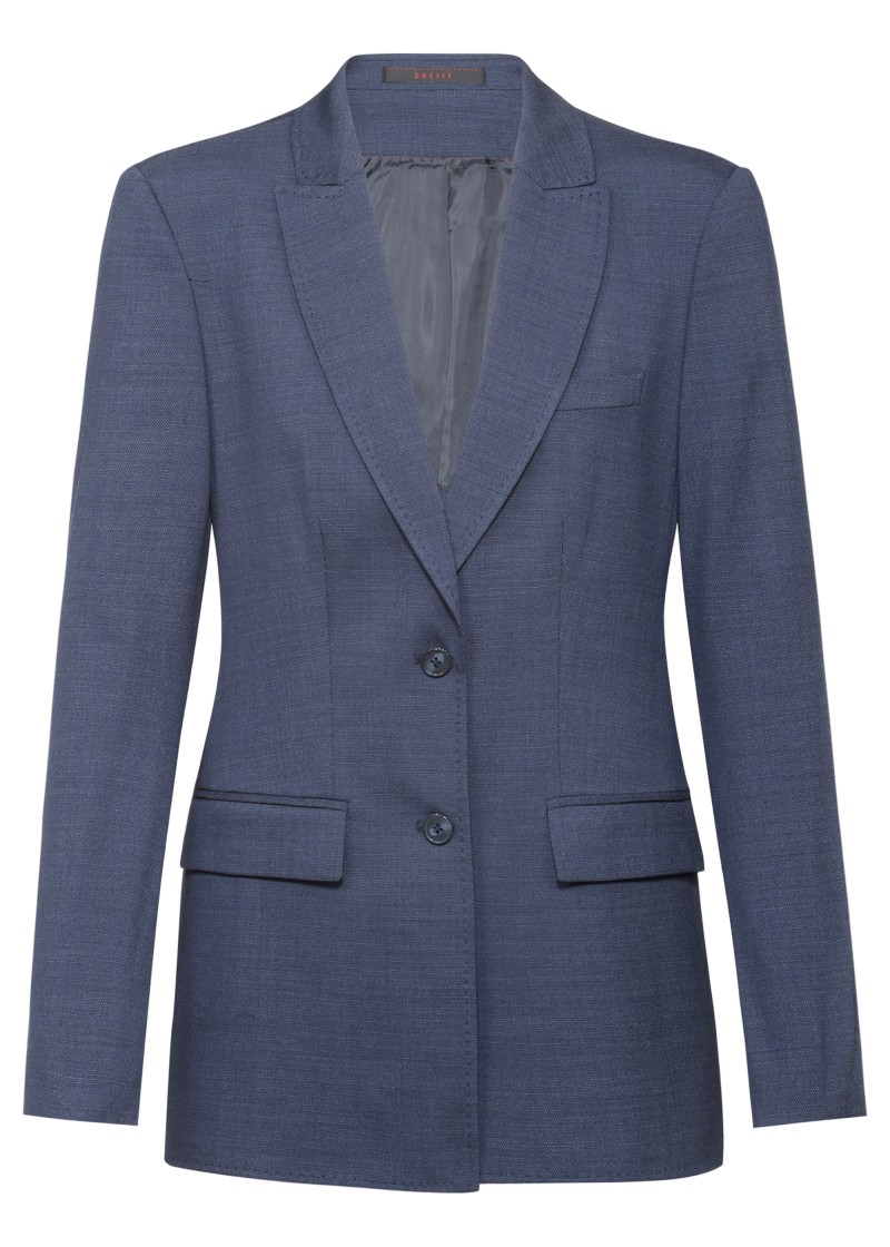 Langblazer für Damen (pinpoint mittelblau)