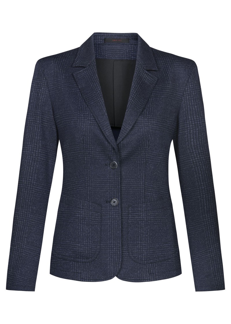 Damen-Jerseyblazer RF Casual in glencheck blau