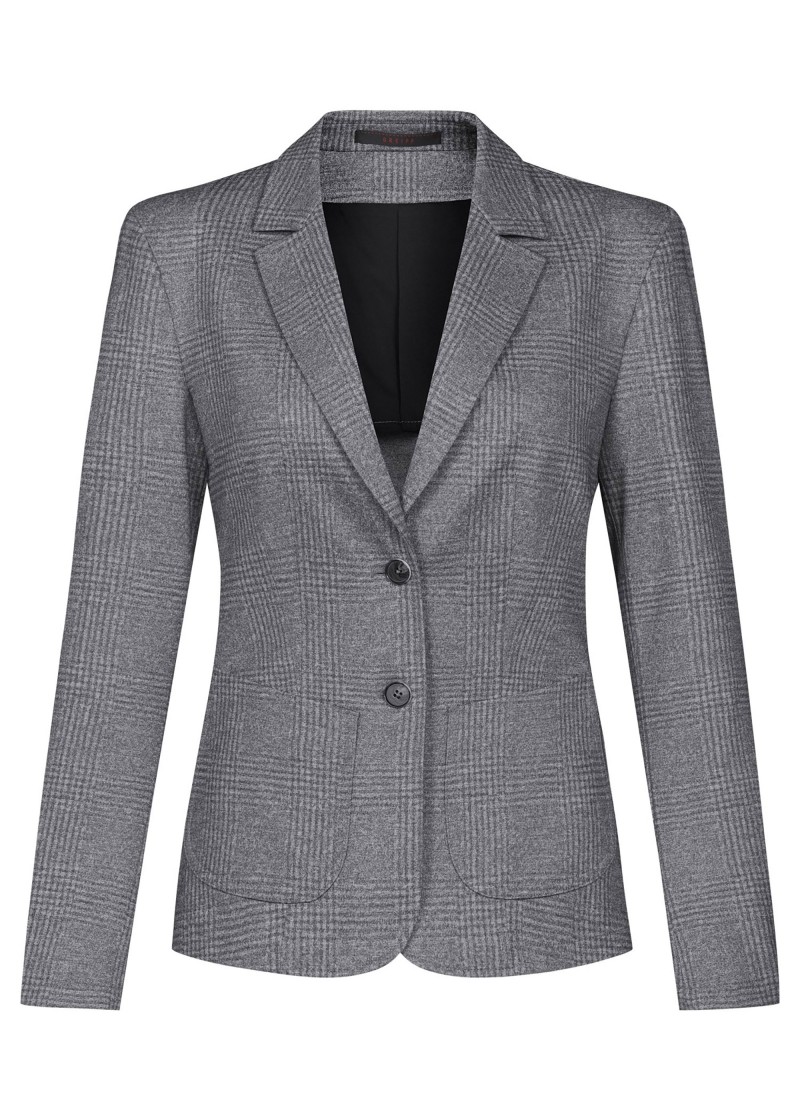 Damen-Jerseyblazer RF Casual in glencheck Hellgrau