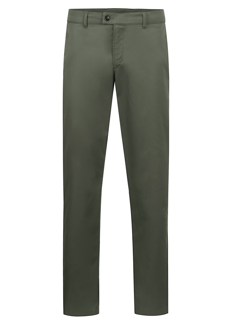 Herren Chino-Hose in olivgrün / Regular Fit