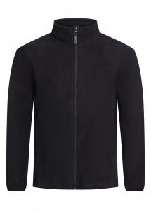 Fleecejacke für Herren in Schwarz von Exner Vorderseite