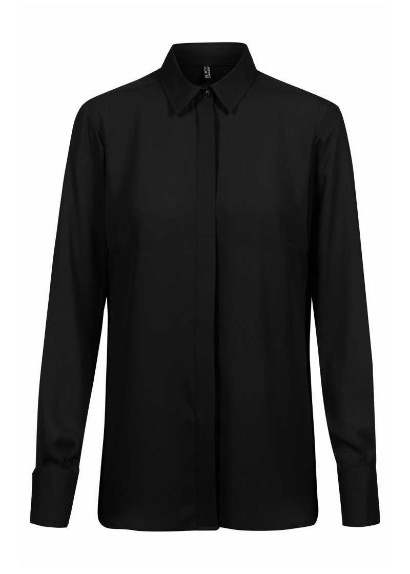 Schwarze Chiffon Bluse für Damen