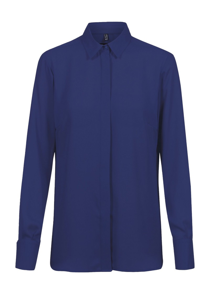 Marineblaue Chiffon Bluse für Damen