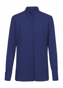 Chiffon-Bluse für Damen in Marineblau Greiff vorne