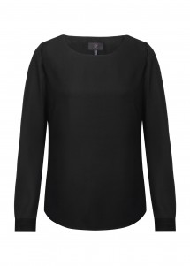 schwarze Damen Chiffon-Bluse Greiff Vorderseite