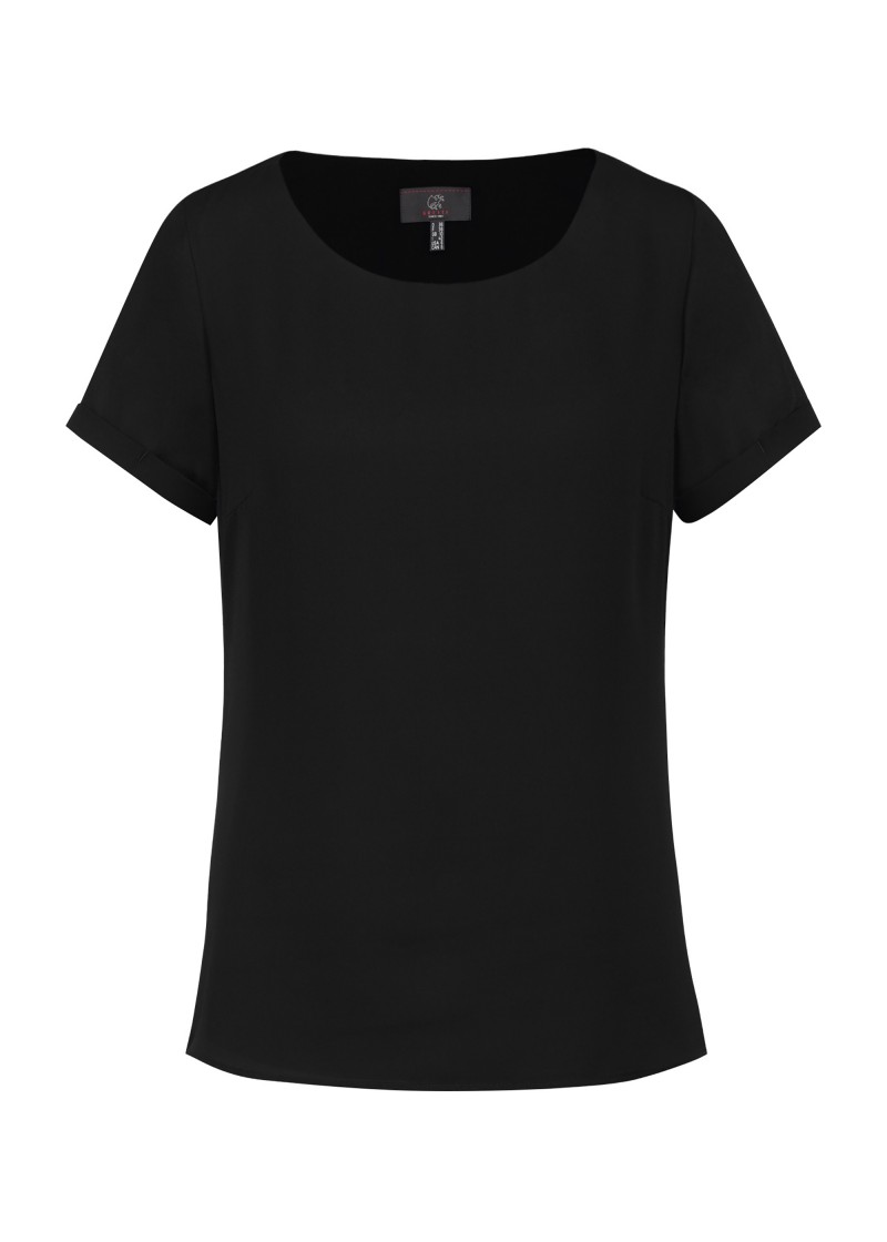 Schwarze Chiffon-Bluse für Damen