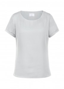 Silbergraue Chiffon-Bluse für Damen