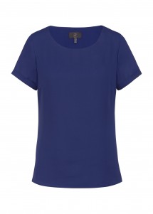 Marineblaue Chiffon-Bluse für Damen