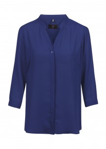 Damen Chiffon-Bluse Greiff Regluar Fit Marineblau vorne