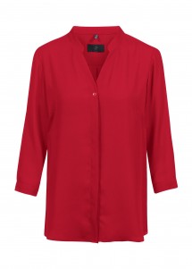Damen Chiffon-Bluse Rot Regular Fit Greiff vorne