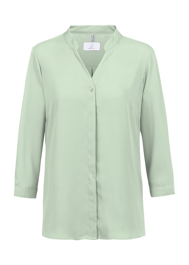 Chiffon Damenbluse (¾ Arm) in mint- Regular Fit