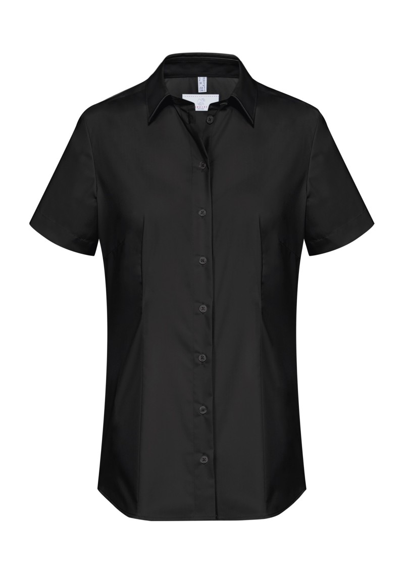 Stretch Damenbluse (schwarz)