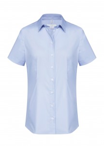 Damen Stretch-Bluse Hellblau Greiff Vorderseite