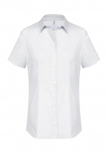 Stretch Damen-Bluse Weiß Greiff vorne