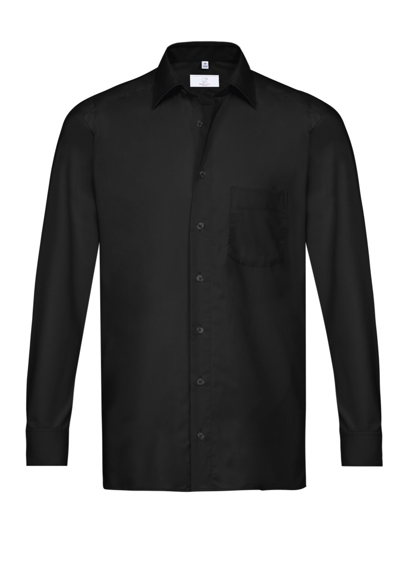 Herren-Hemd  /  Langarm  / Schwarz
