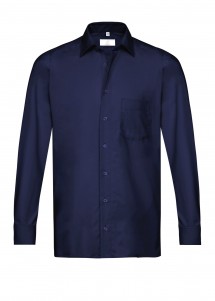 Herren-Hemd  /  Langarm  /  Marineblau