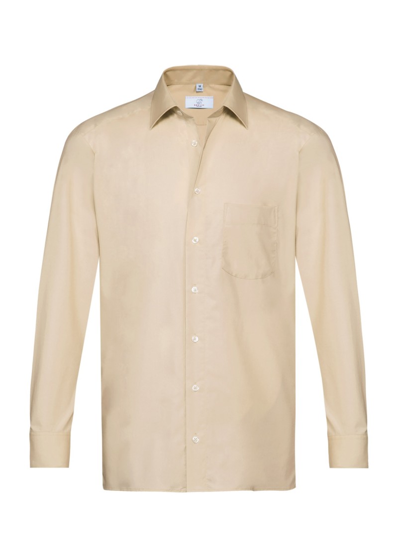 Herren-Hemd  /  Langarm  / Beige