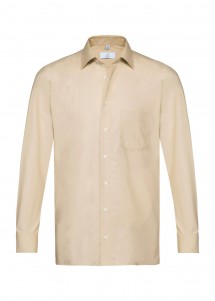 Herren-Hemd  /  Langarm  / Beige