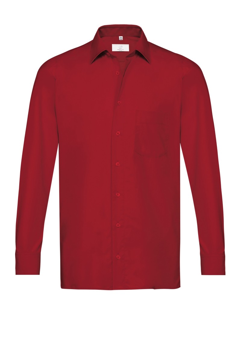 Herren-Hemd  /  Langarm  / Rot