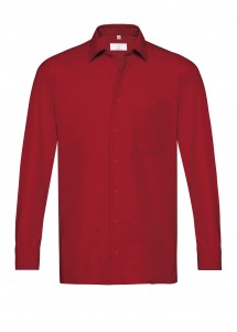 Herren-Hemd  /  Langarm  / Rot