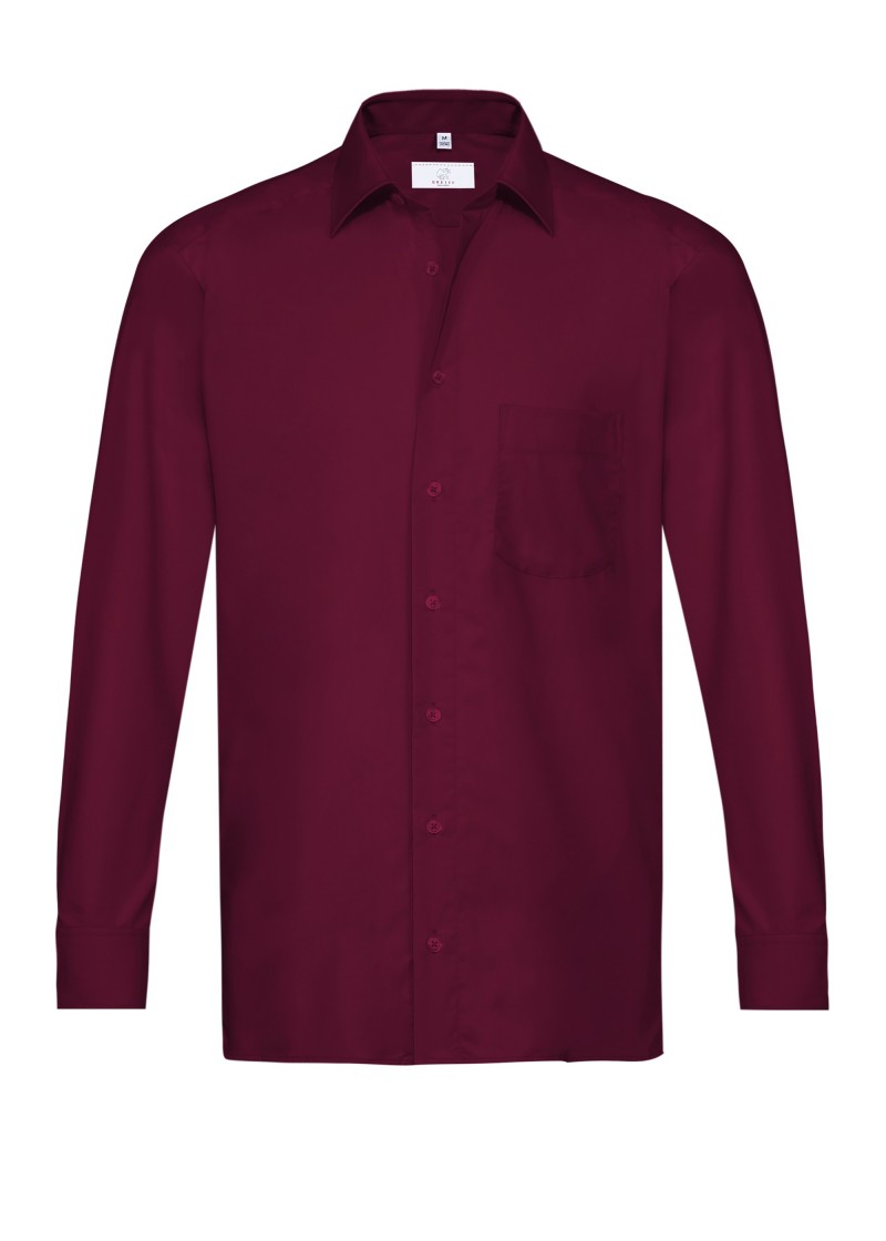 Herren-Hemd  /  Langarm  /  Bordeaux