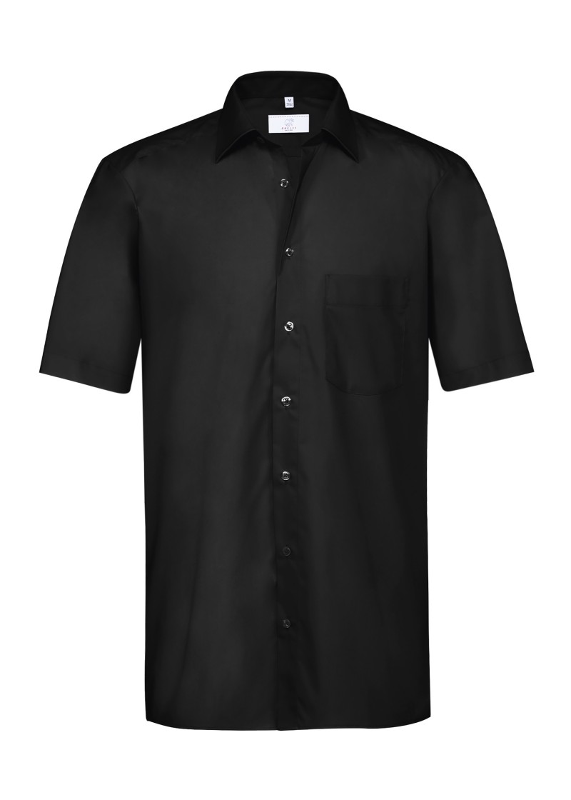 Herren-Hemd mit Kurzarm (Farbe: Schwarz)