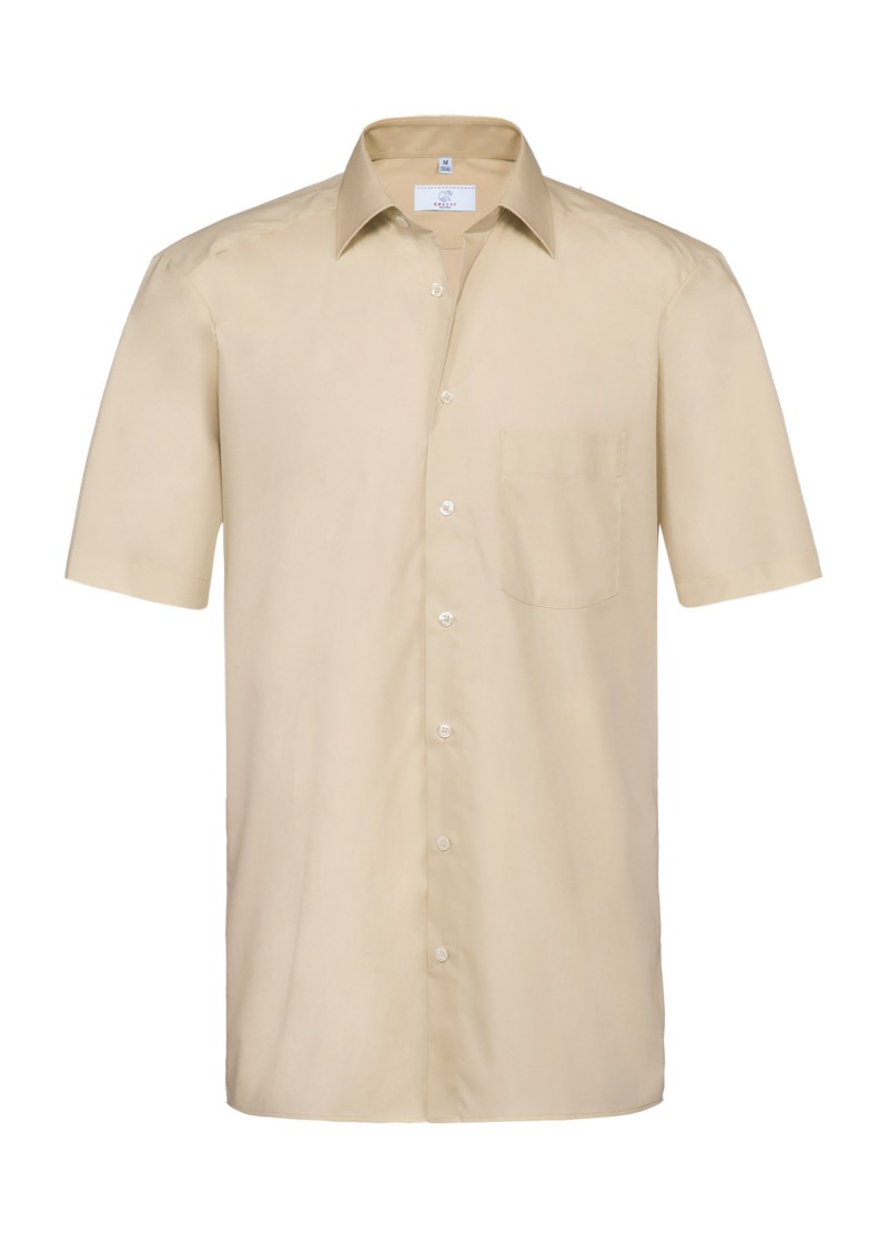 Herren-Hemd mit Kurzarm (Farbe: Beige)
