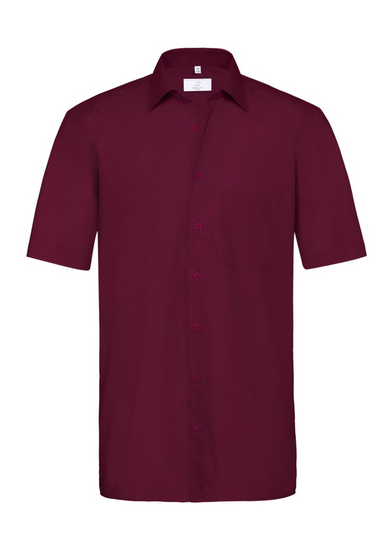 Herren-Hemd mit Kurzarm (Farbe: Bordeaux)