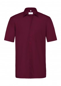 Herren-Hemd mit Kurzarm (Farbe: Bordeaux)