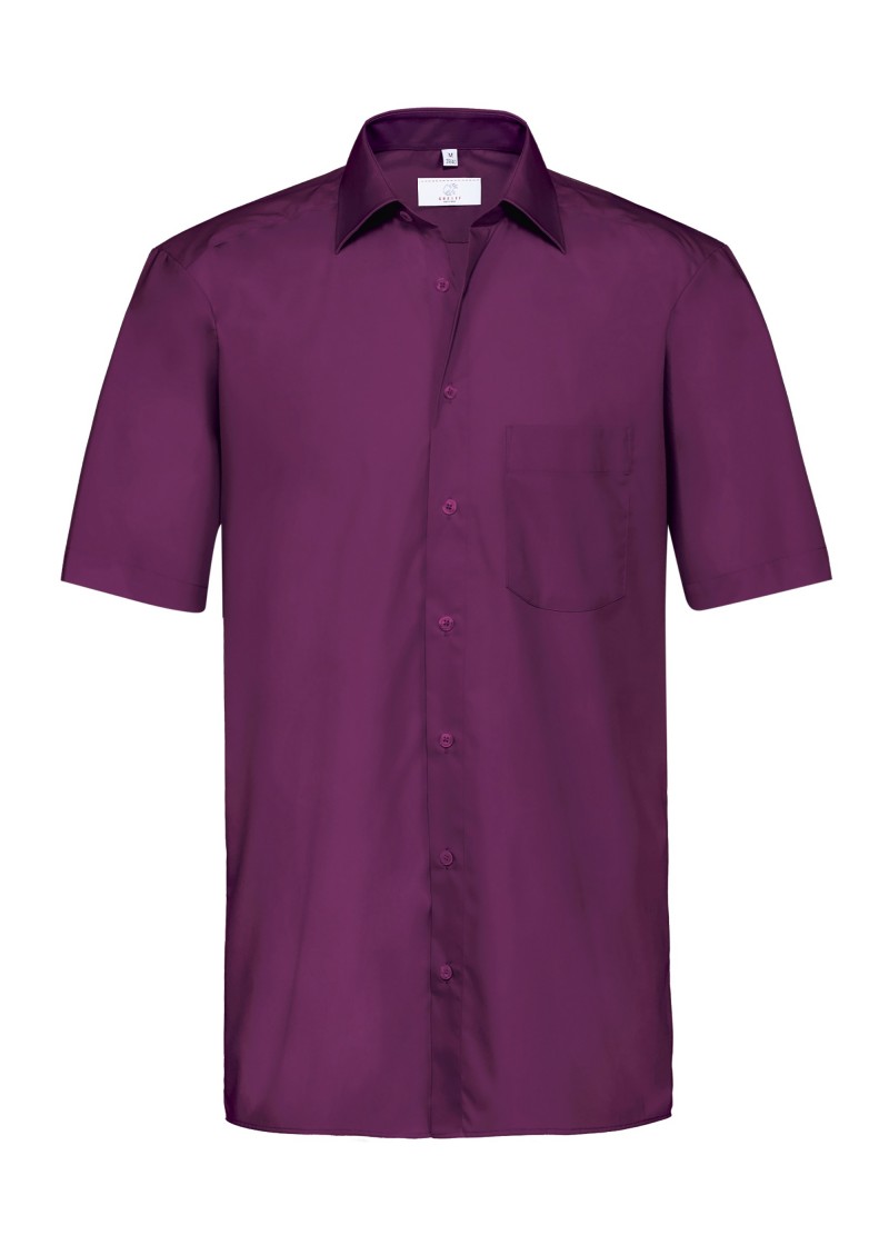 Herren-Hemd mit Kurzarm (Farbe: Brombeere)