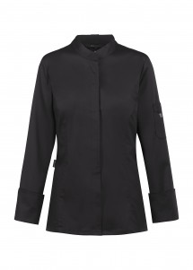 Damen Kochjacke in Schwarz von Greiff vorne