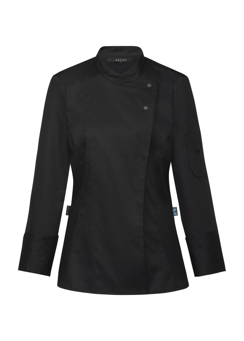 Damen-Kochjacke (Langarm) in schwarz